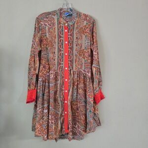 Tienda Ho 3707 Button Up Top/jacket/dress Silk Blend